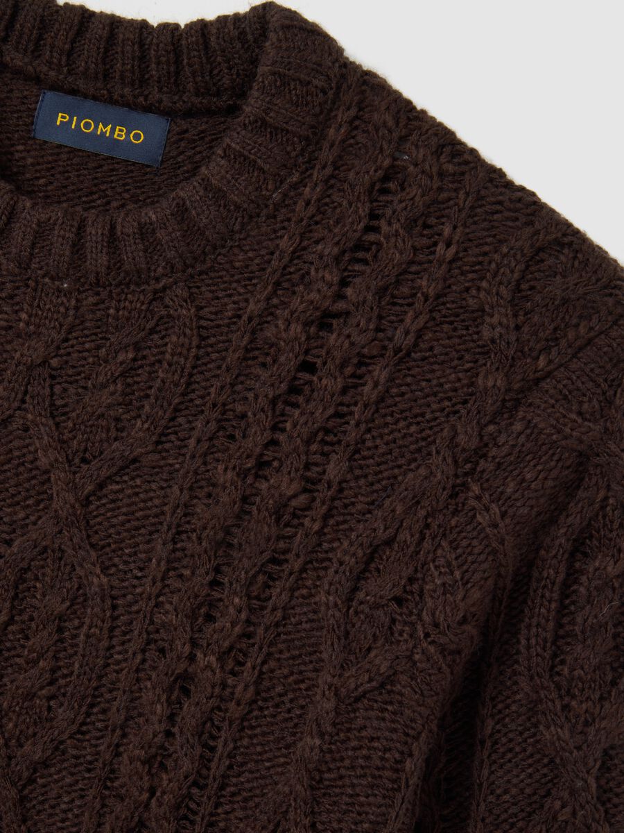 Brown regular fit tricot jumper_5