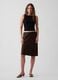 Brown midi skirt in pure viscose with animal print_0