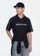 Black pure cotton oversized short-sleeve polo_0