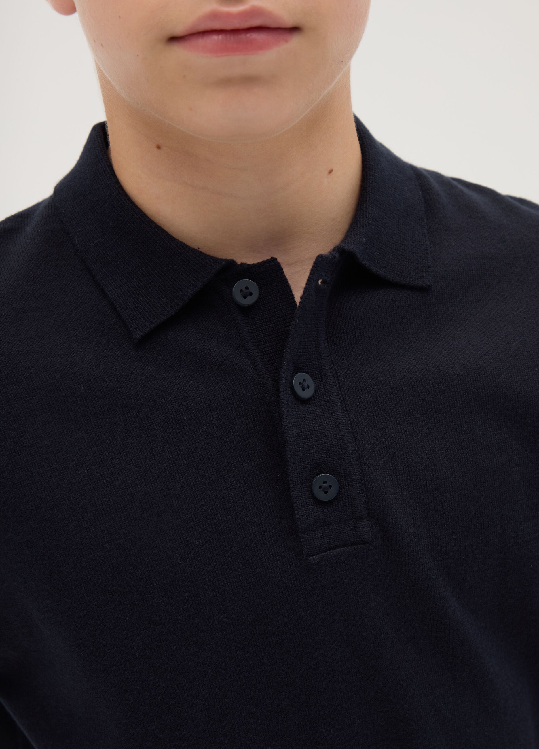 Blue short sleeve polo in OVS Kids cotton