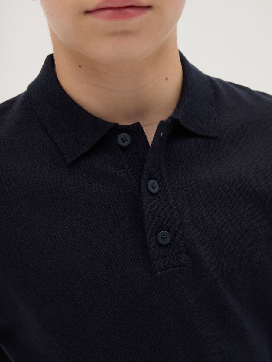 Blue short sleeve polo in OVS Kids cotton_1