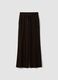 Brown ribbed stretch viscose straight-fit trousers_0
