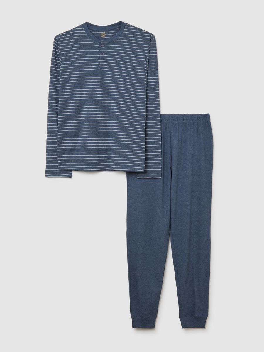 Pigiama in misto cotone blu regular fit_4