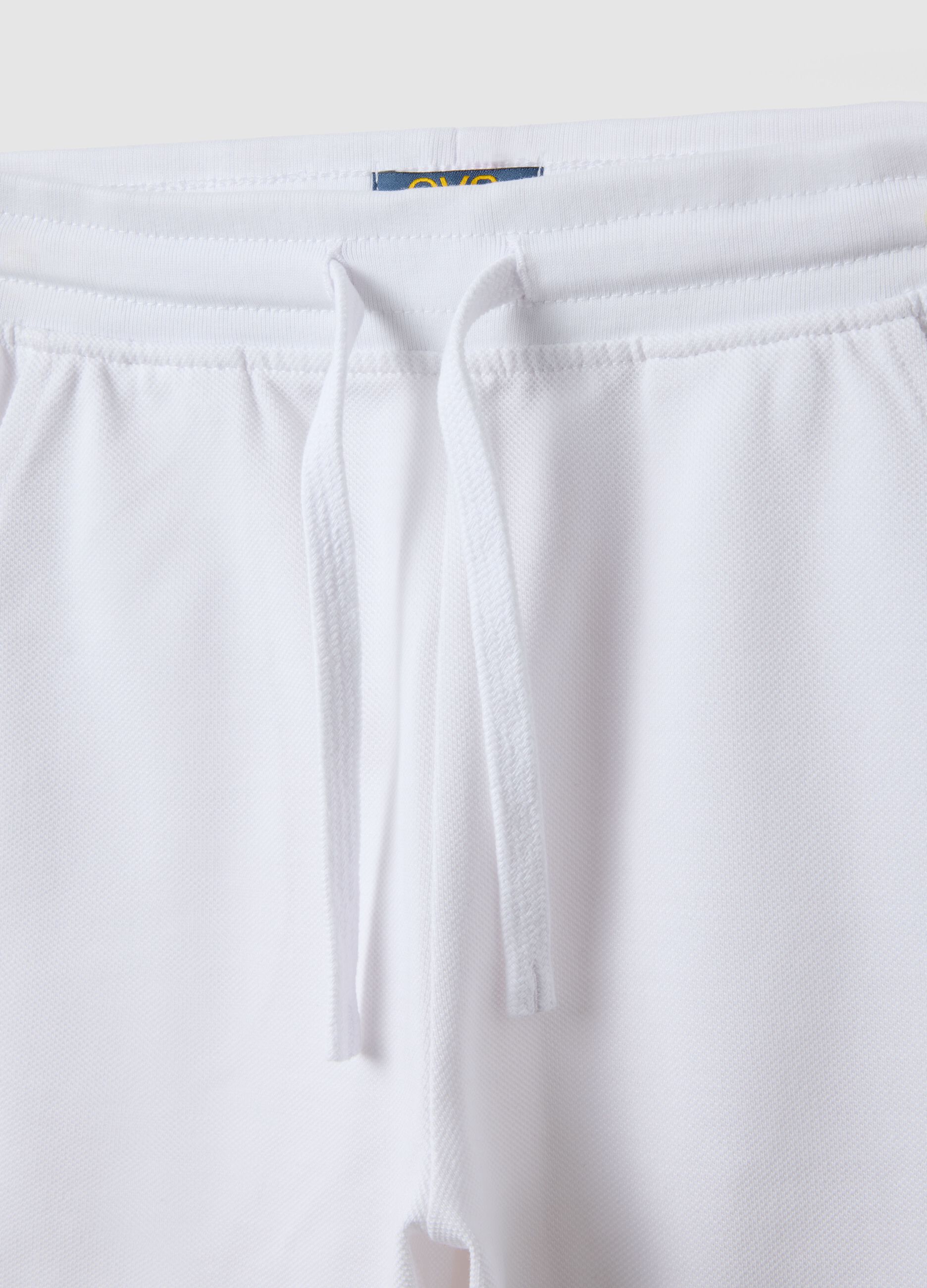 Shorts in puro cotone bianchi da bambino regular fit
