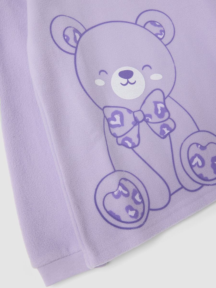 Pigiama viola lilla con girocollo e stampa orsetto_2
