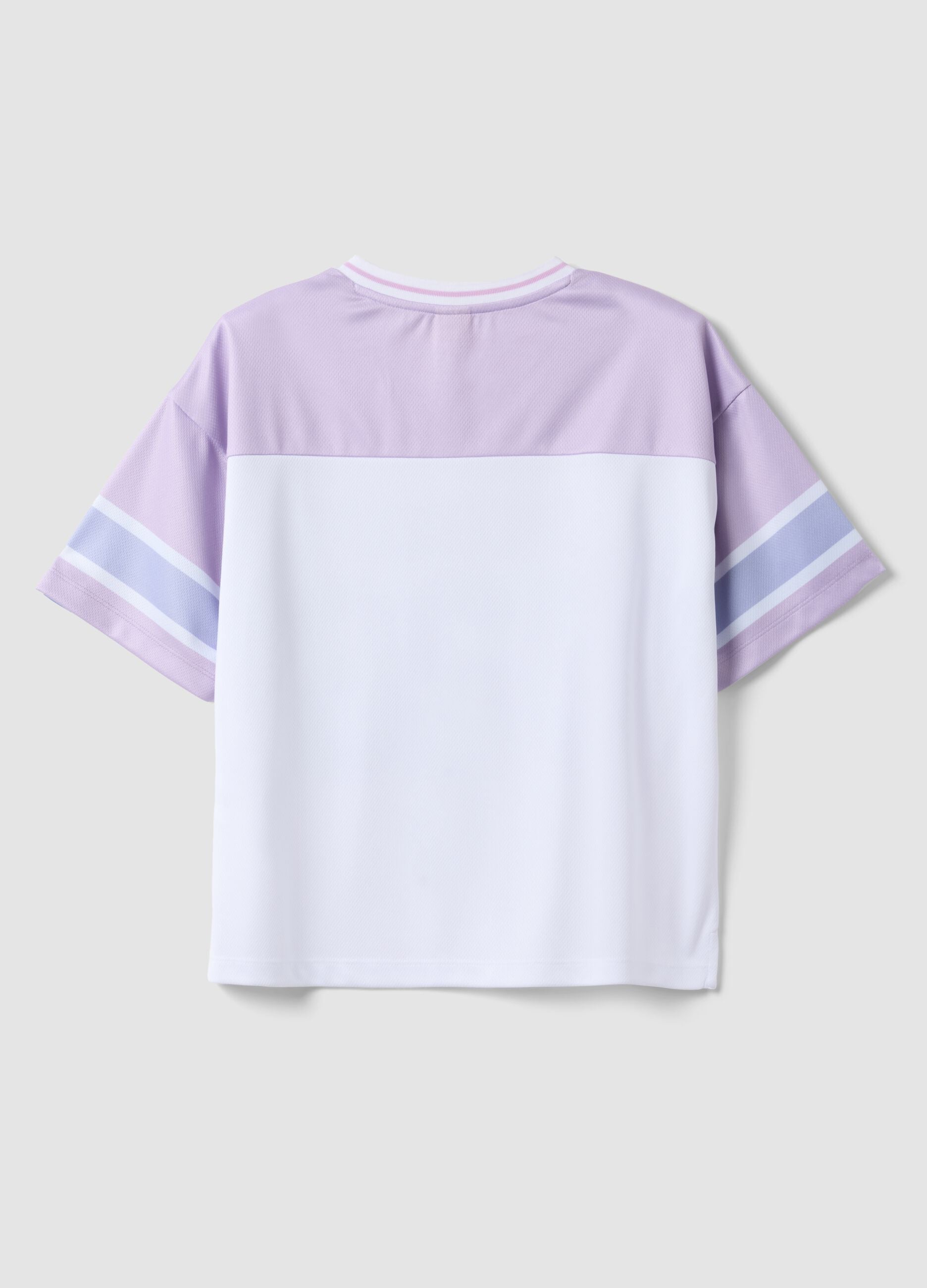 T-shirt in puro cotone multicolor da ragazza boxy fit con Stitch
