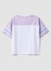 T-shirt in puro cotone multicolor da ragazza boxy fit con Stitch_4