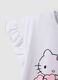 T-shirt in cotone elasticizzato bianco da bambina con Hello Kitty_3