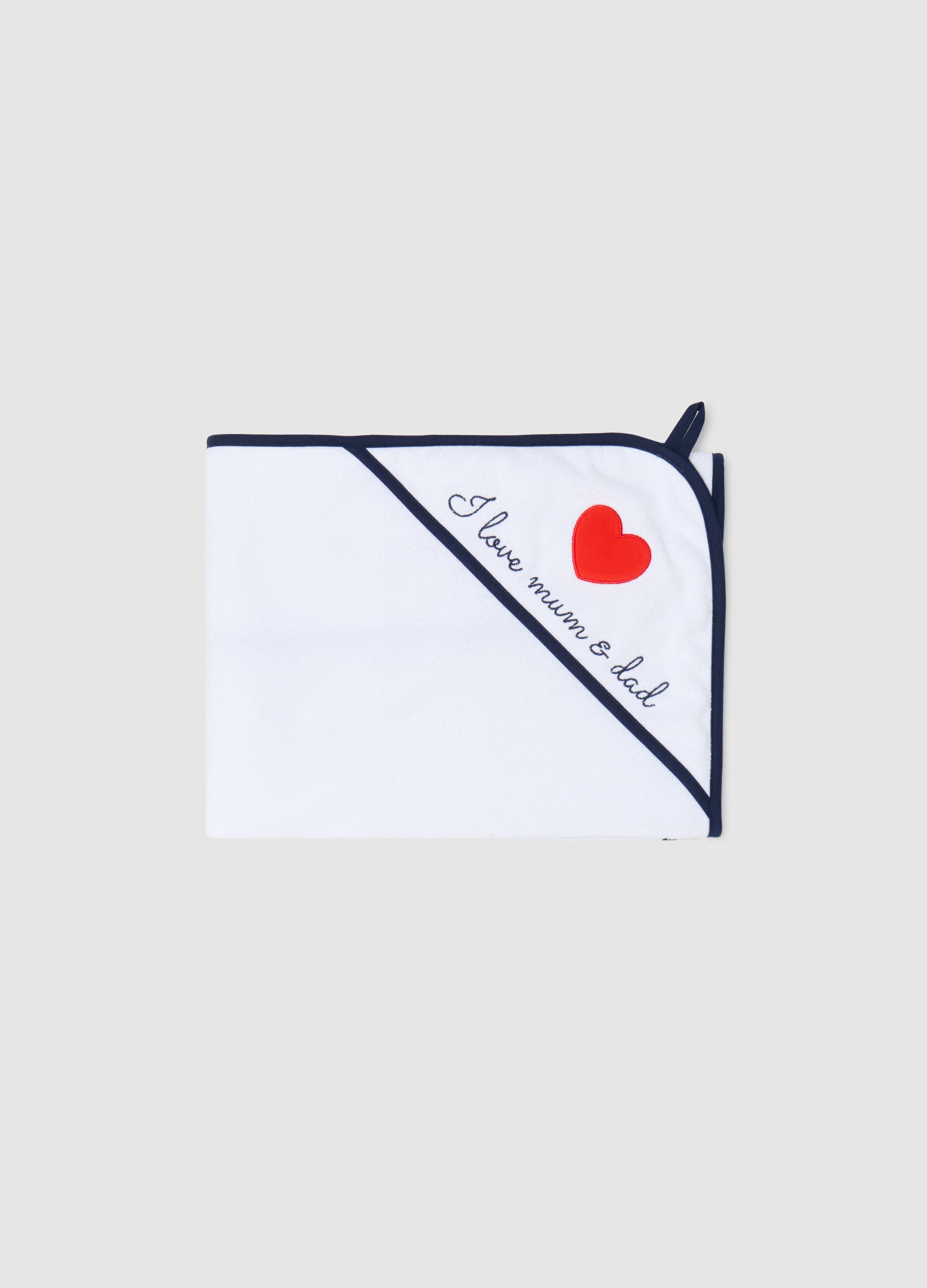 Bathrobe with I Love Mum & Dad embroidery