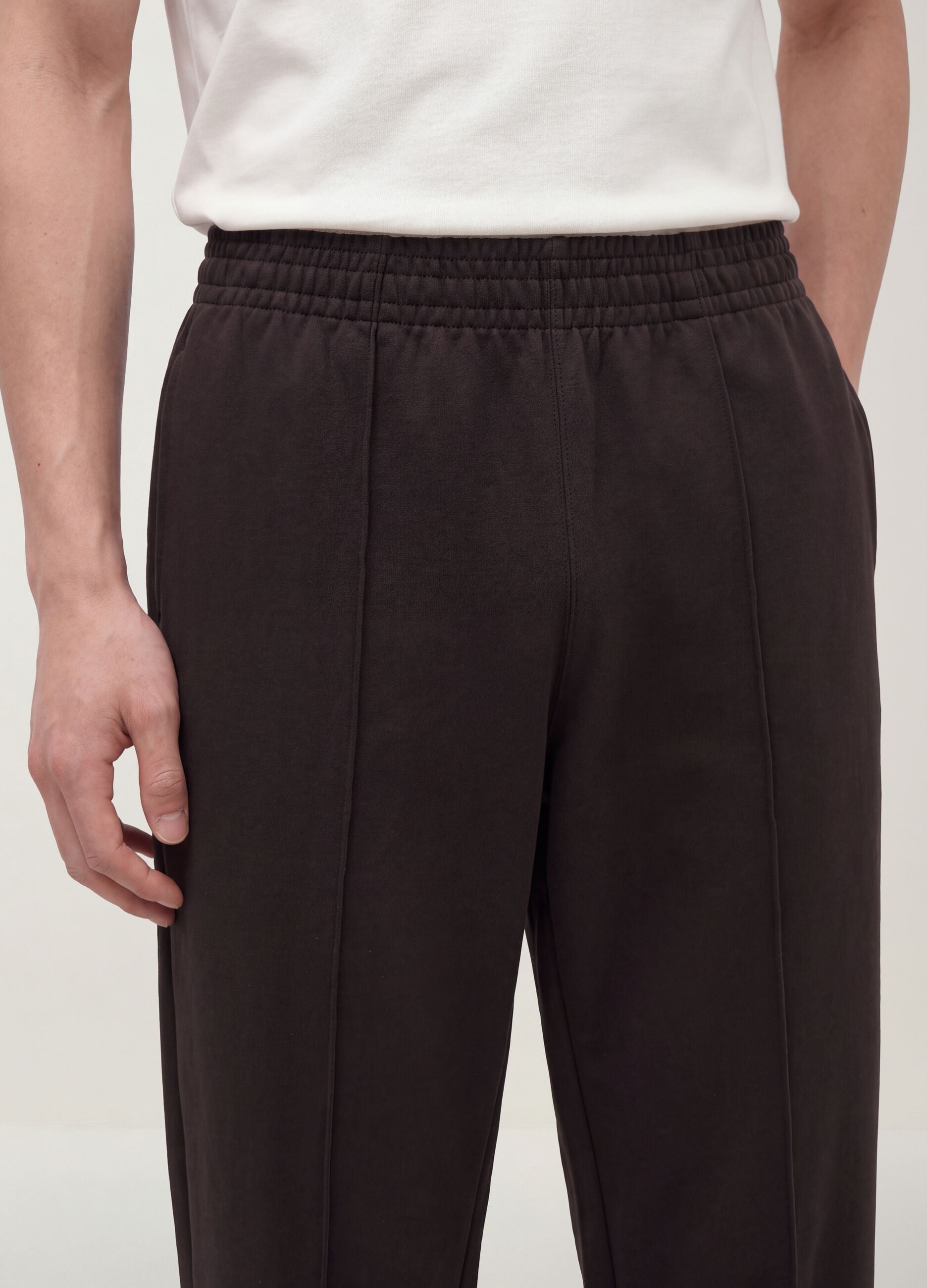 Brown relaxed-fit stretch joggers