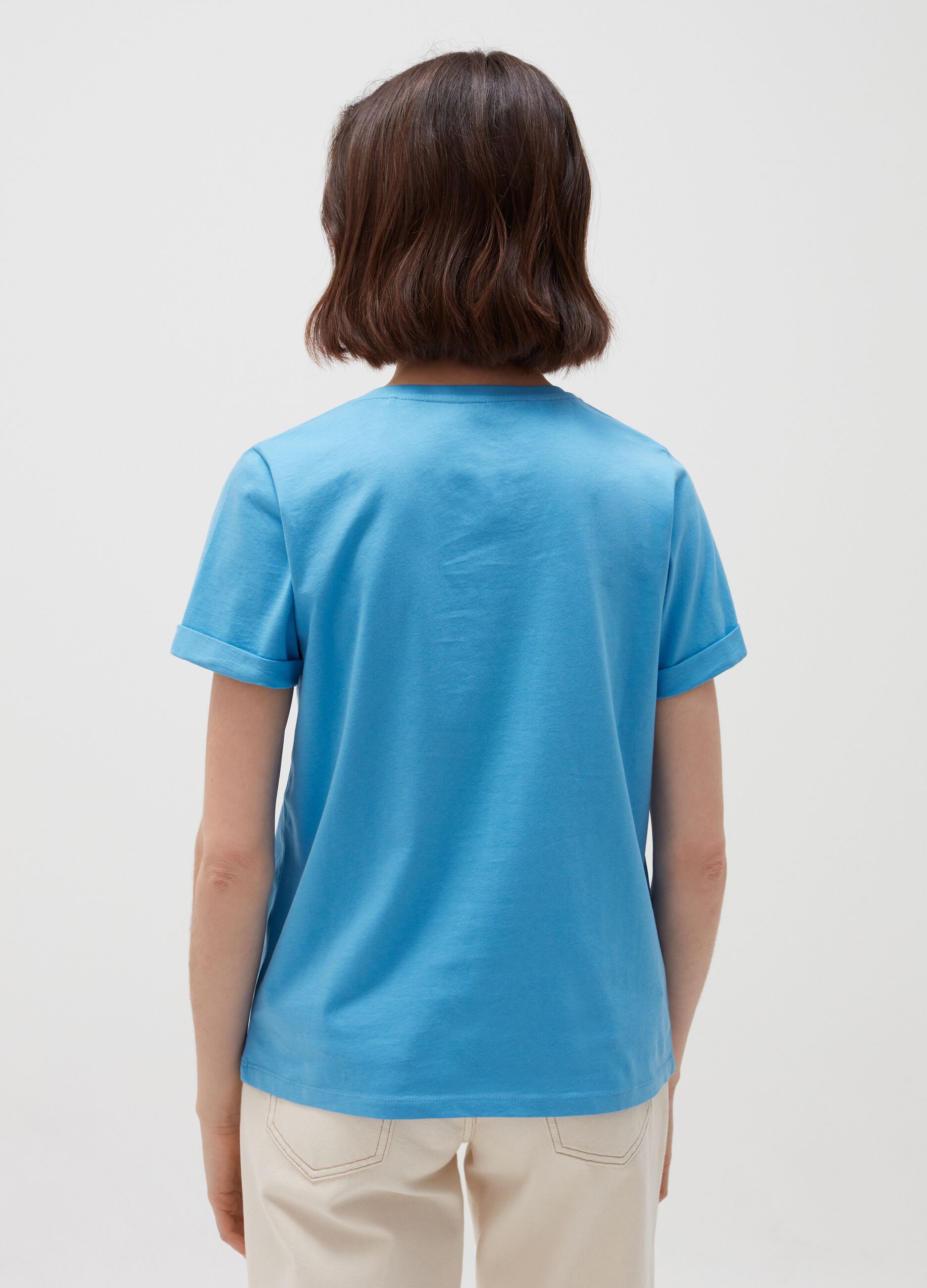 Supima cotton T-shirt with V neck
