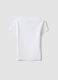 T-shirt fitted in cotone elasticizzato bianca da ragazza_1