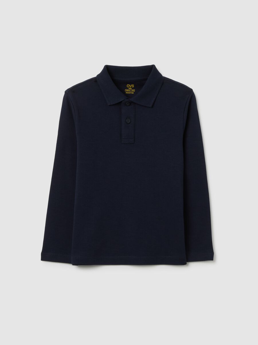 Child's Polo in Pure Blue Cotton Regular Fit_0