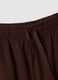 Brown cotton-blend jogger shorts with drawstring, relaxed fit_1
