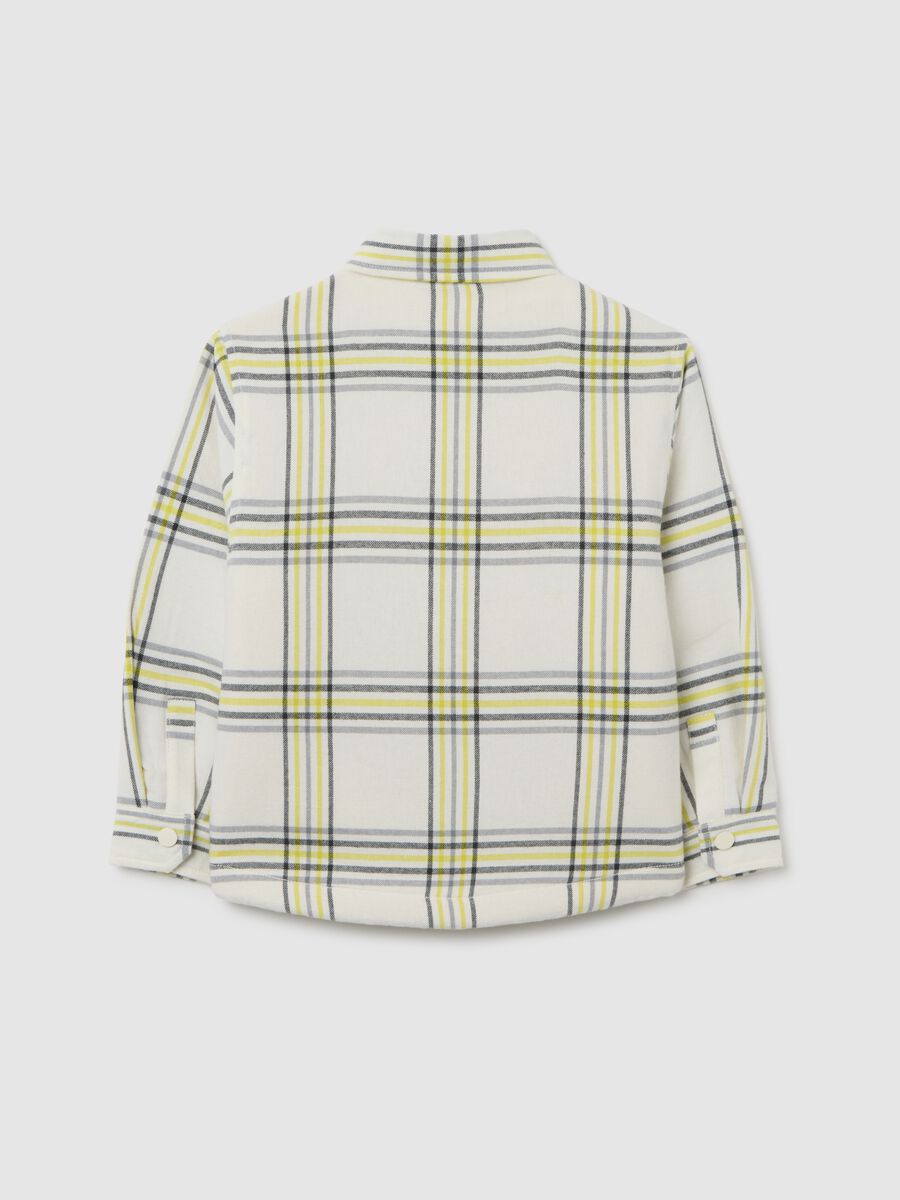 Children's multicoloured check shirt in pure cotton with oversized fit_1