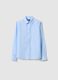 Boy's blue regular fit linen and cotton blend shirt_3