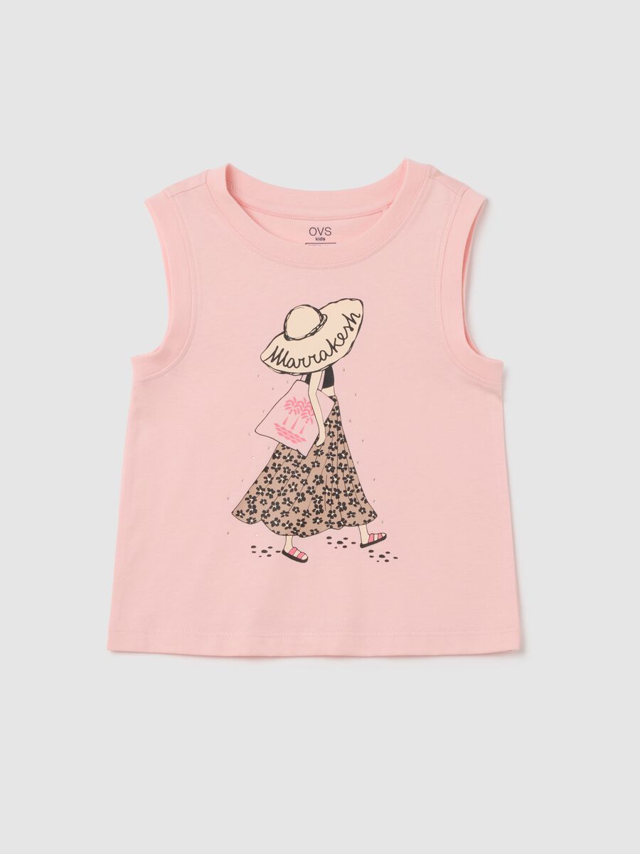 Girls' Pink Cotton T-Shirt Regular Fit_0