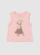 Girls' Pink Cotton T-Shirt Regular Fit_0