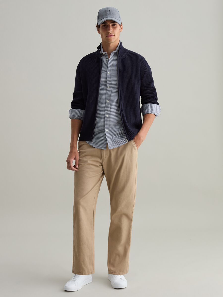 Cardigan full-zip a collo alto_1