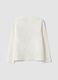 T-shirt bianca in cotone elasticizzato con stampa orsetto per bambina_1