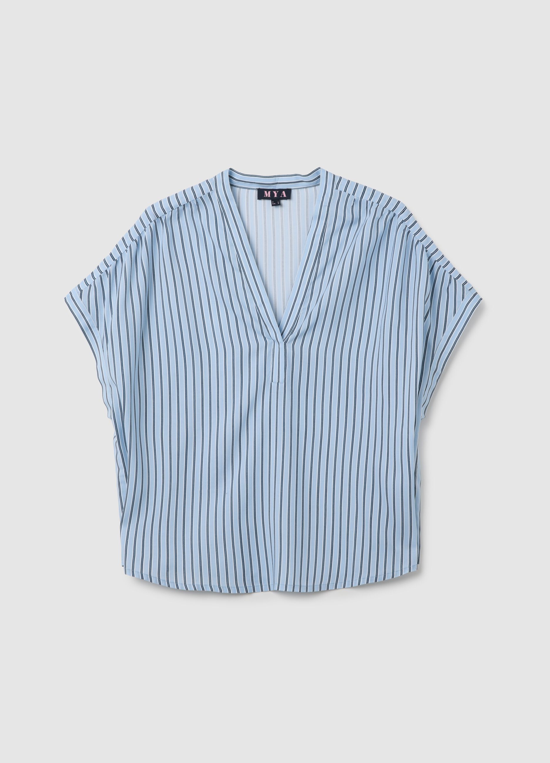 Multicolour pure viscose blouse in regular fit