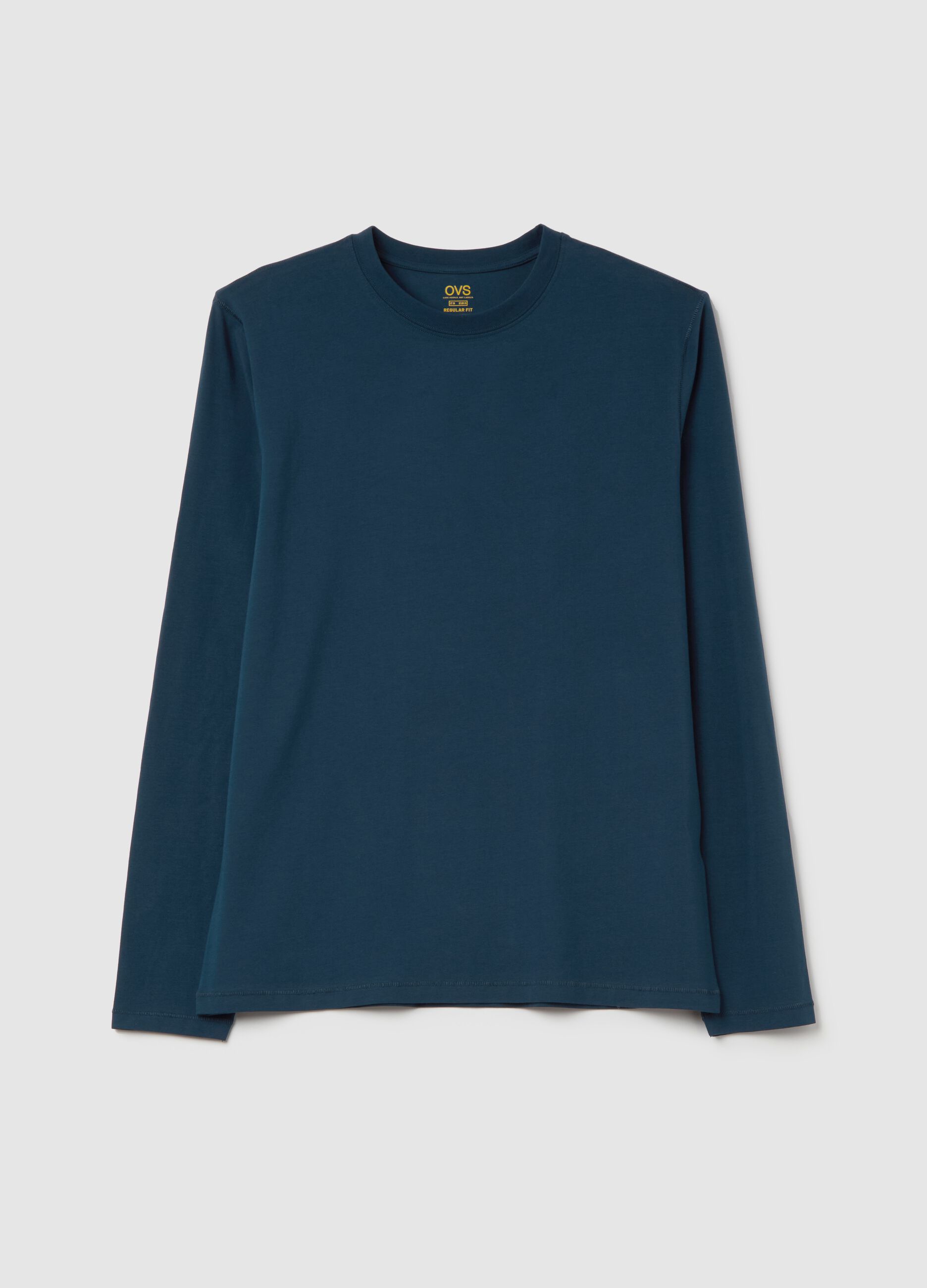 Long-sleeved T-shirt in stretch cotton