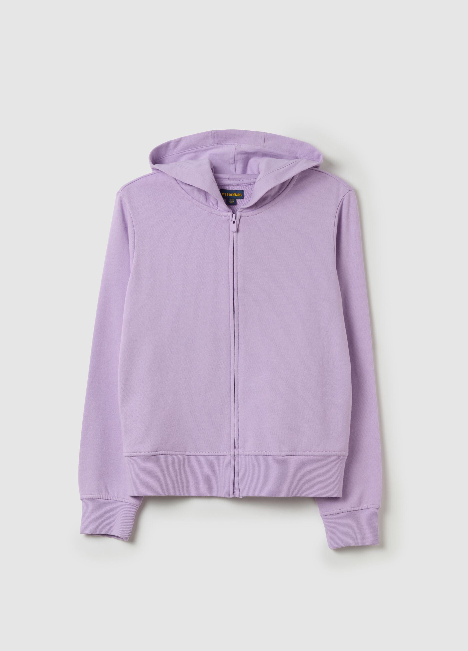 Essential full-zip sweatshirt with hood