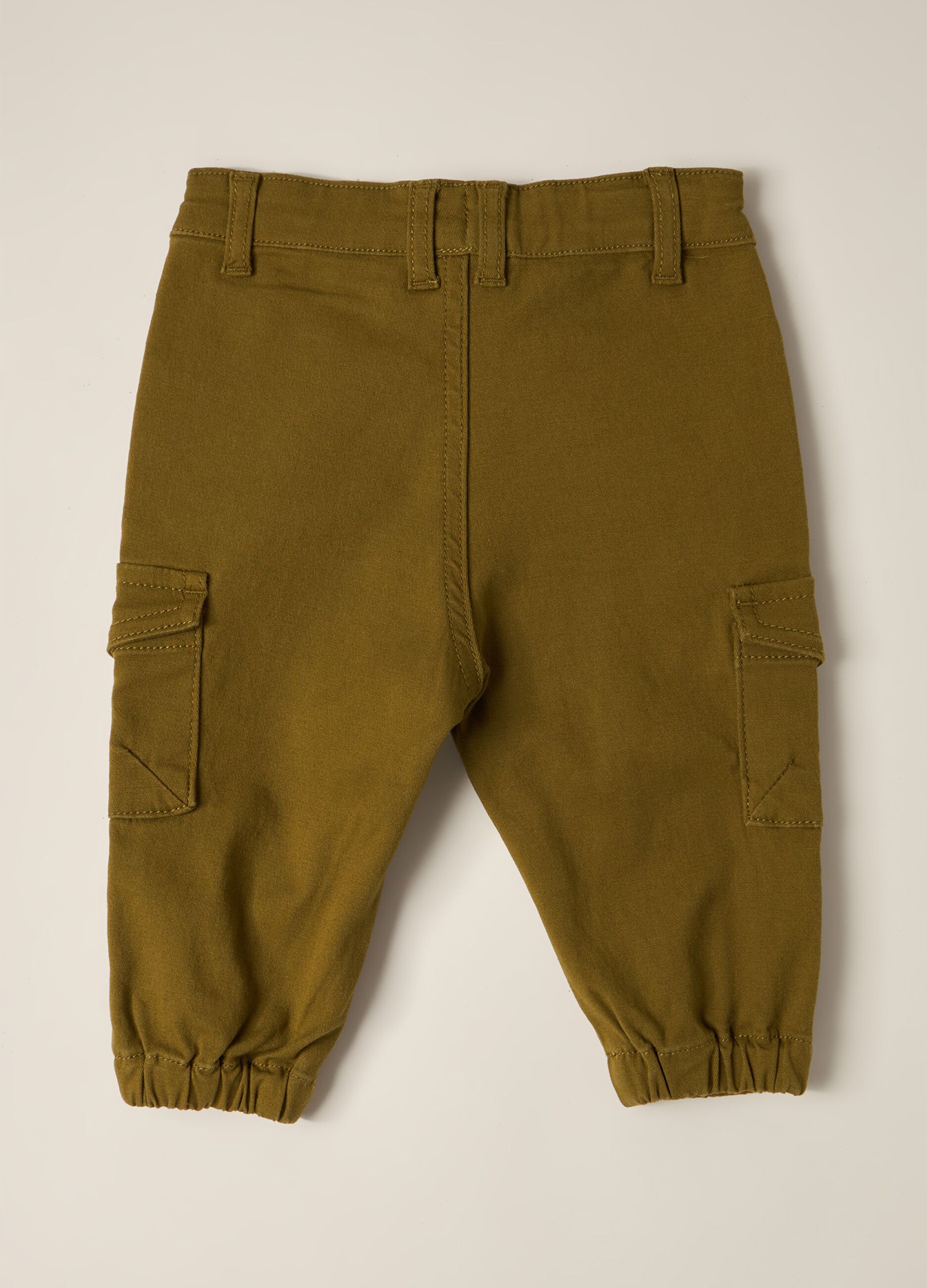 Stretch Cotton Twill Cargo Trousers IANA Babies