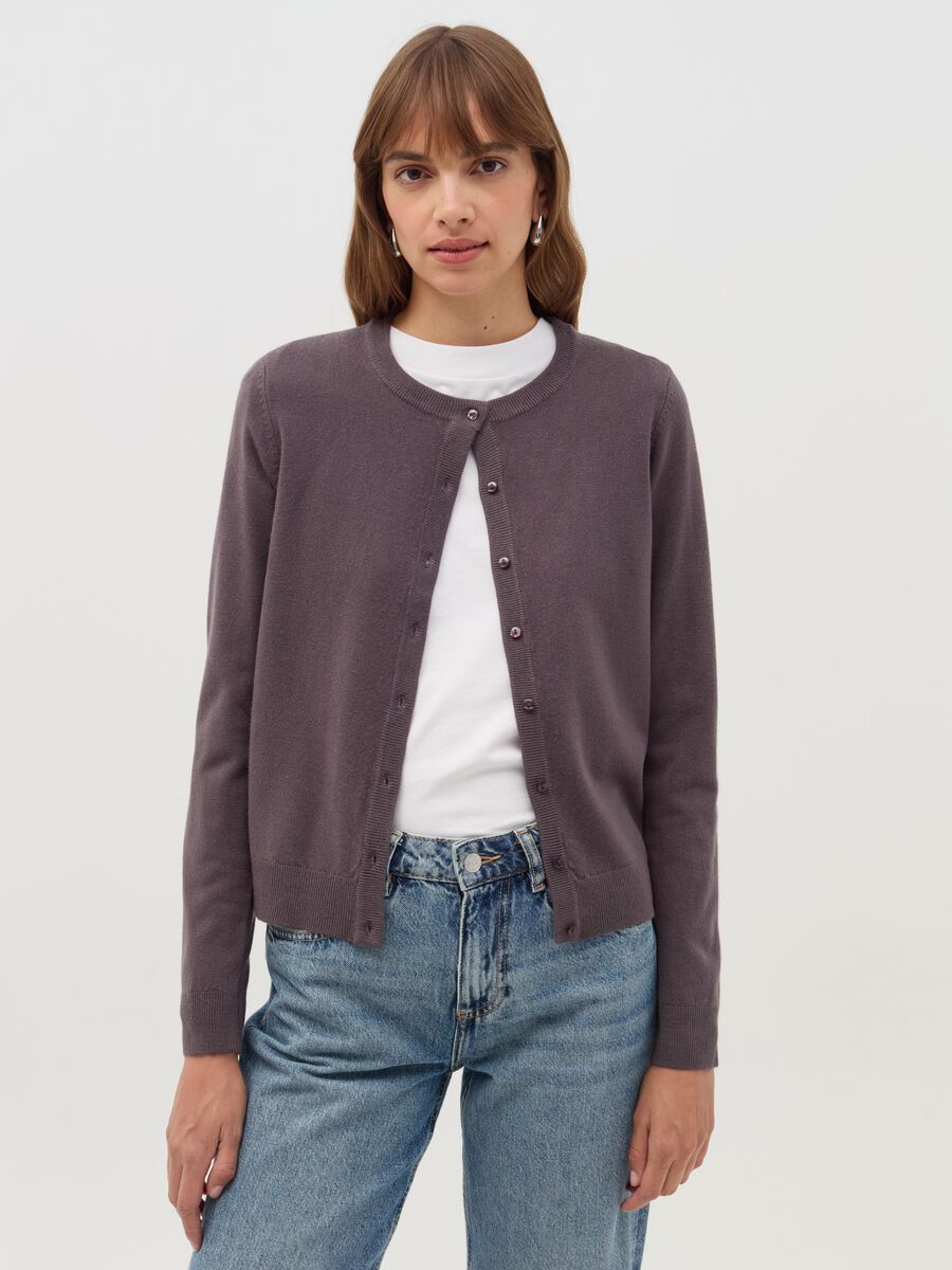 Cardigan with round neckline_0