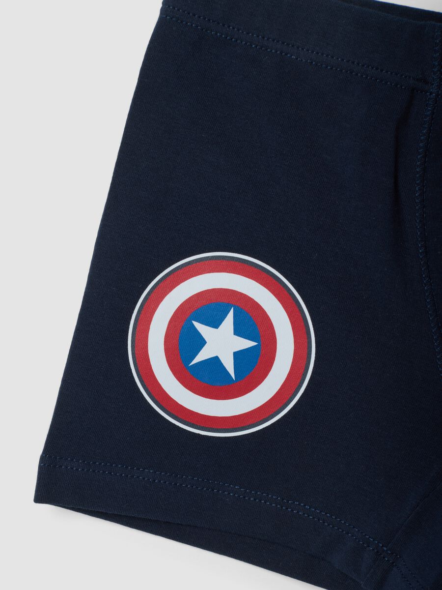 Multipack di cinque boxer in cotone organico elasticizzato con stampa Avengers_2