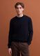 Black pure merino wool crew-neck jumper, regular fit_2