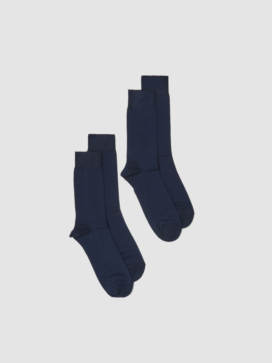 Pack of 2 blue ankle socks in a cotton and cashmere blend_0