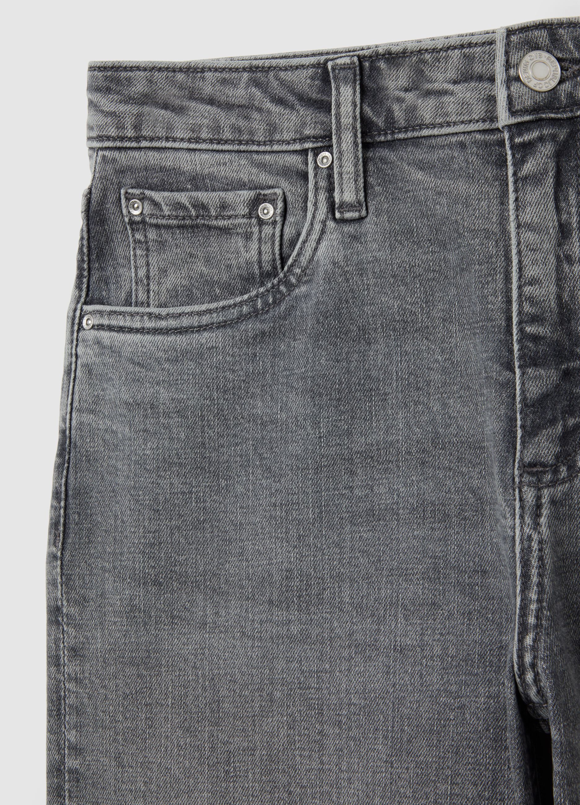 Grey Stretch Regular Waist Jeans