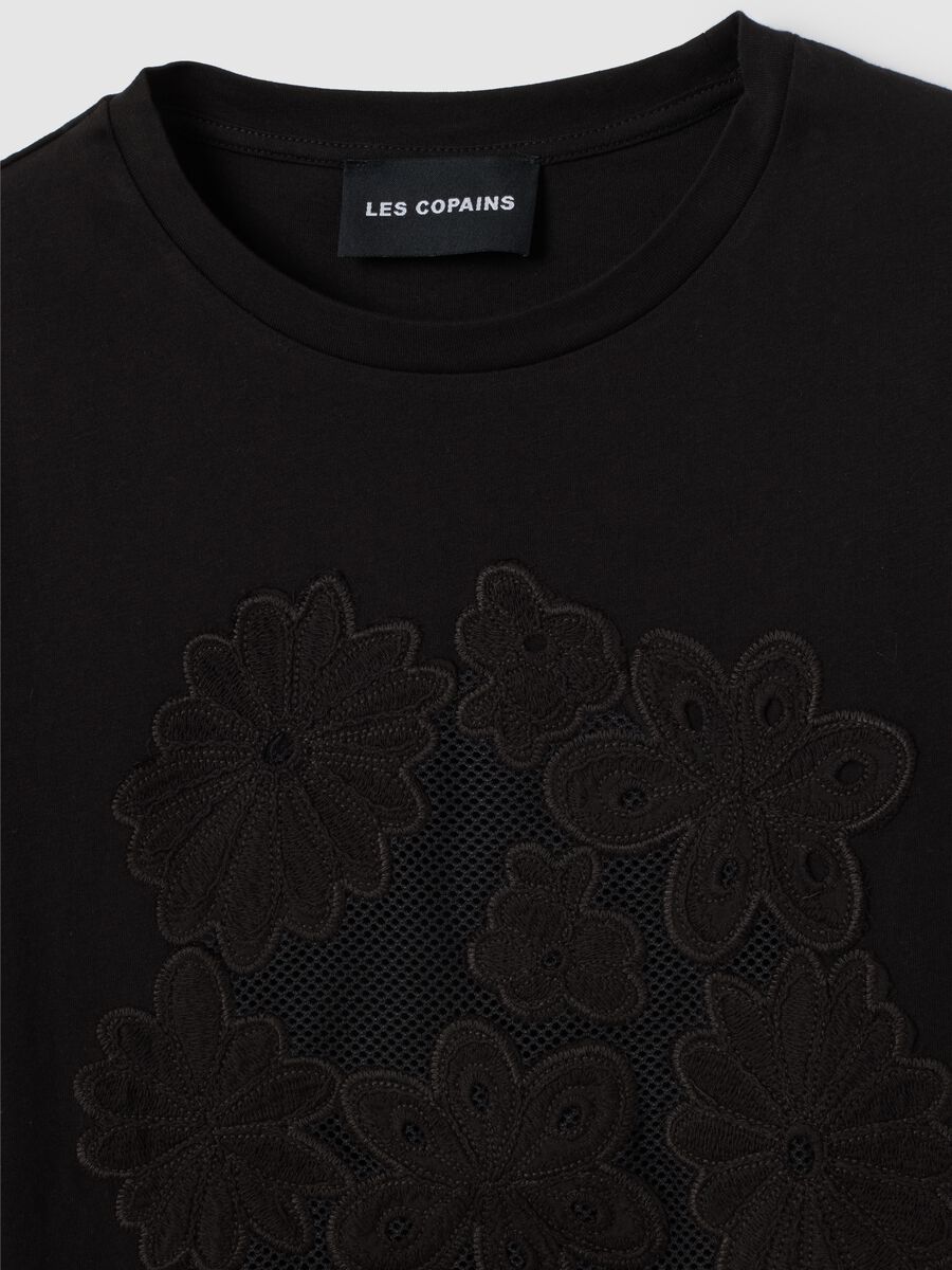 Women's pure black cotton t-shirt, regular fit_5