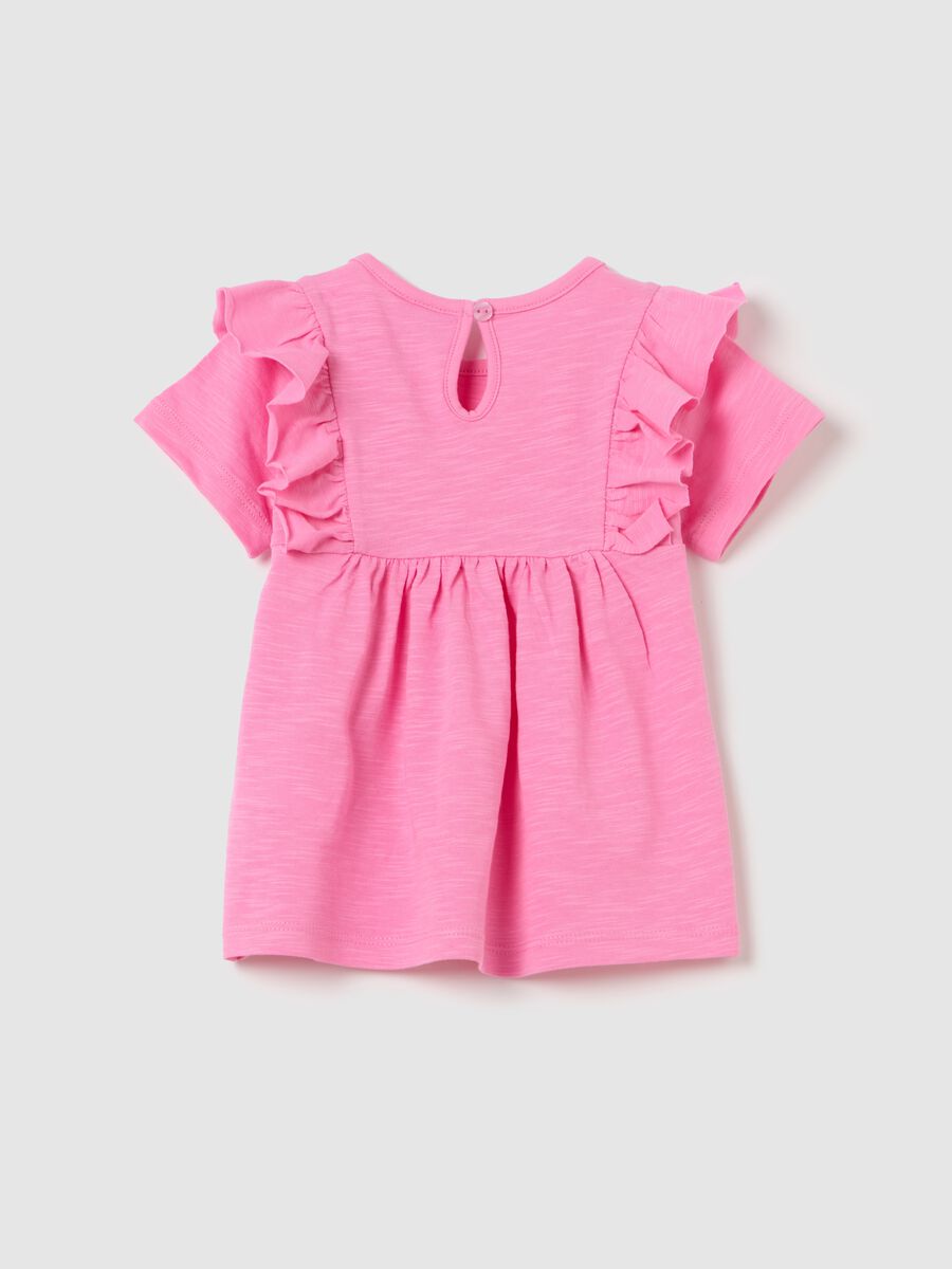 Cotton T-shirt with flounces_1