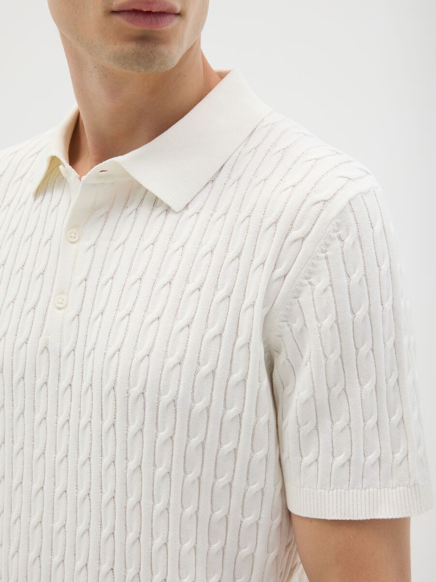 Polo in puro cotone bianca regular fit_2