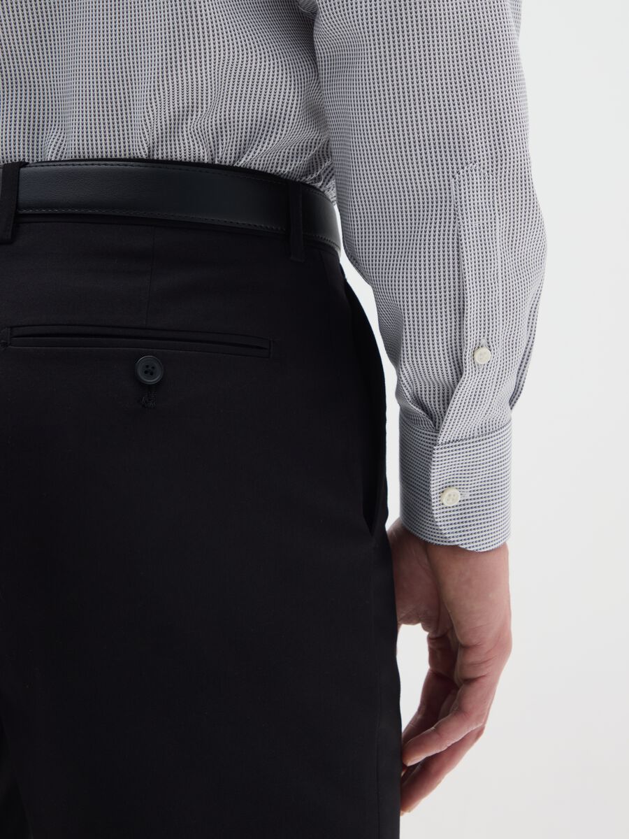 Camicia in puro cotone azzurra regular fit_3