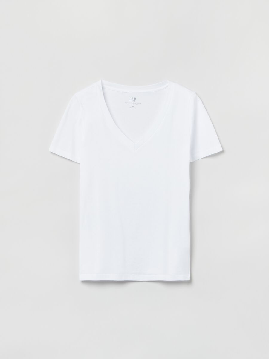 Cotton V-neck T-shirt_0