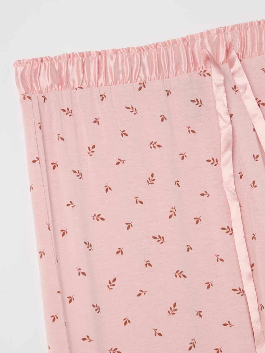 Pyjama trousers with small leaves print_5