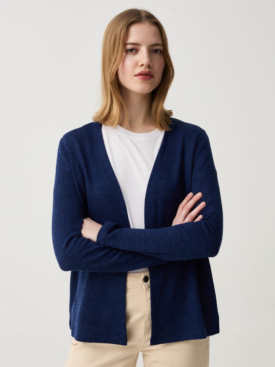 Open mélange cardigan_0
