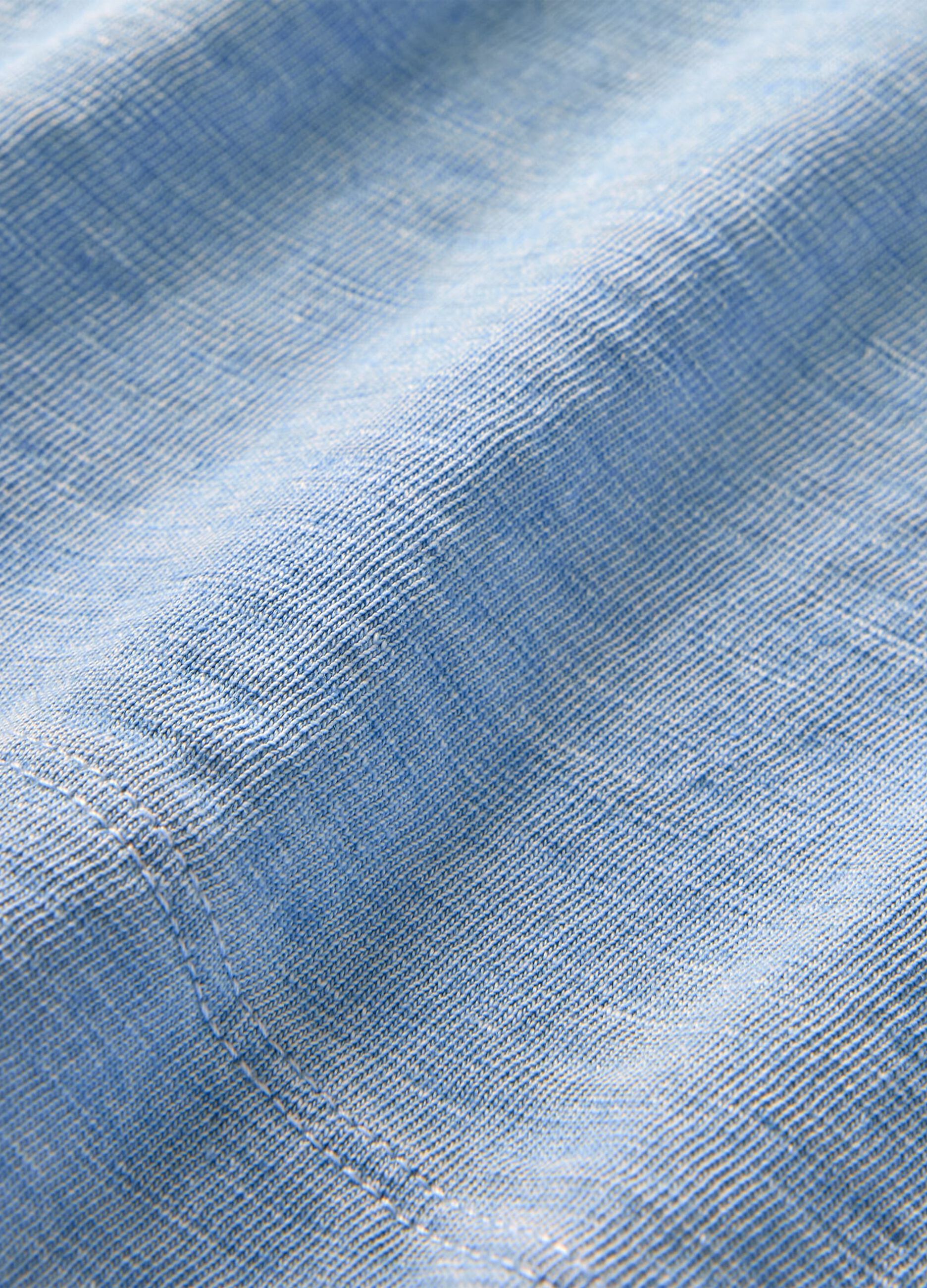 Light Blue Cropped Cotton T-shirt