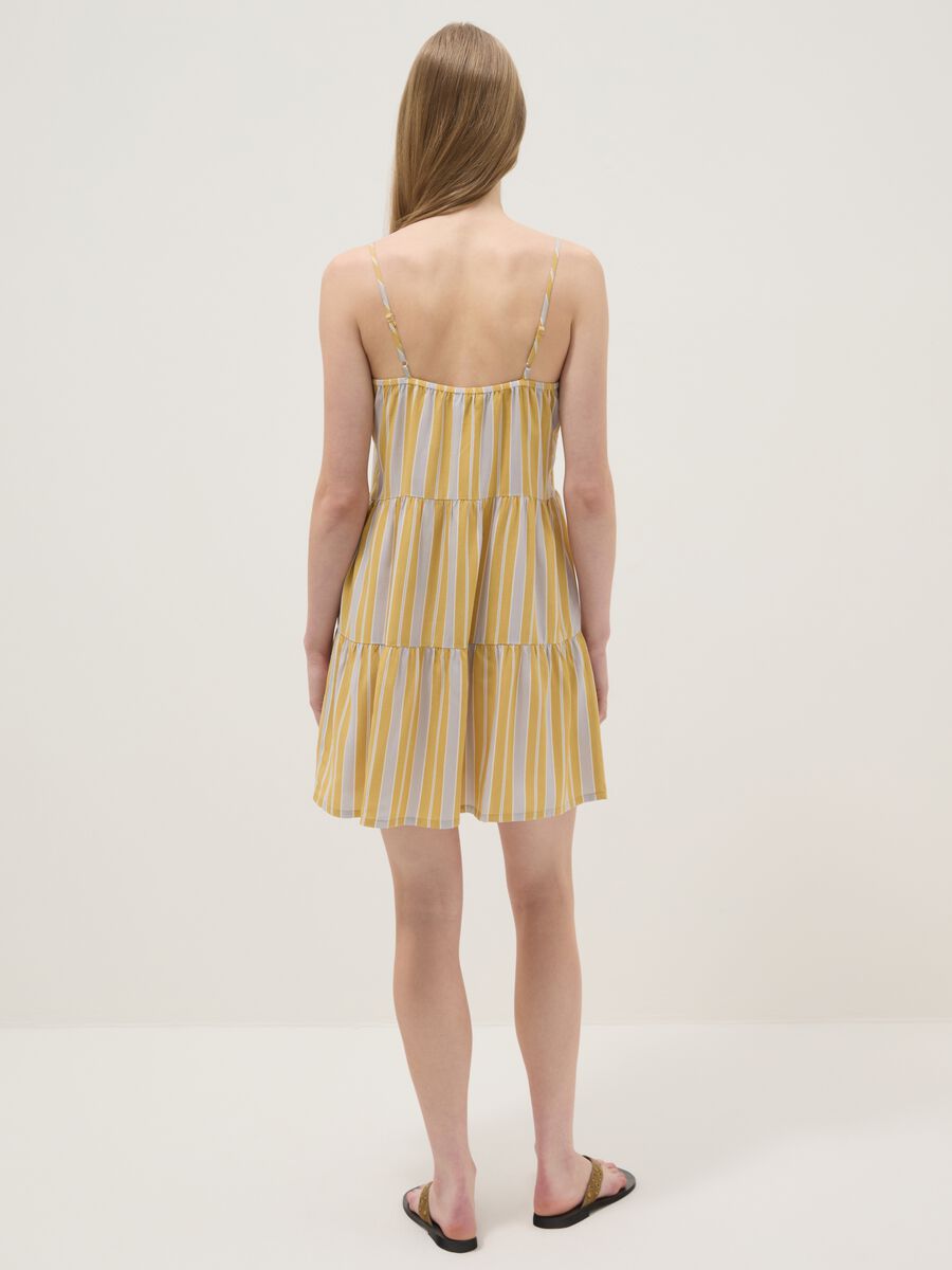 Yellow striped pure viscose dress_2