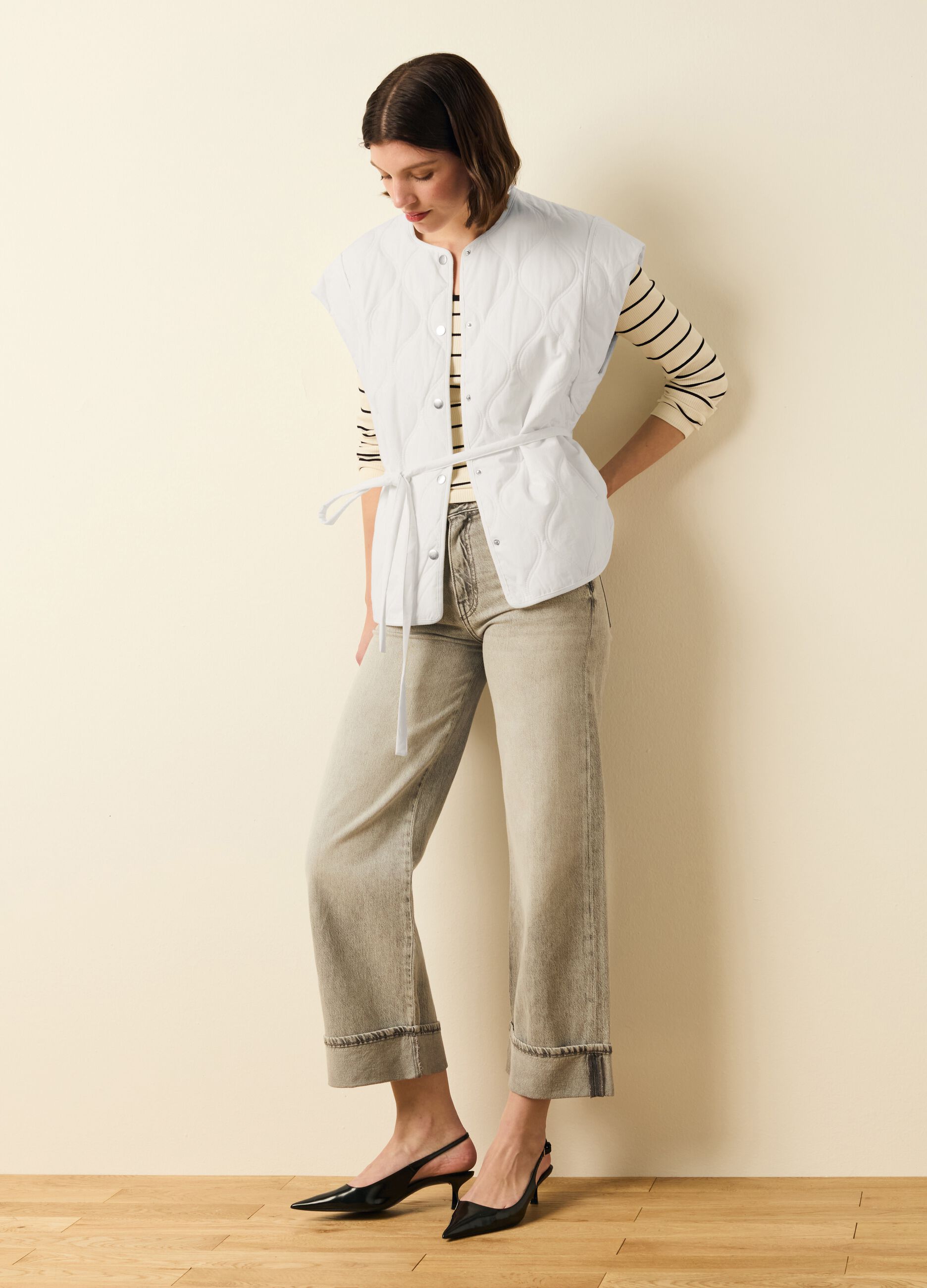 Quilted jacket with kimono sleeves