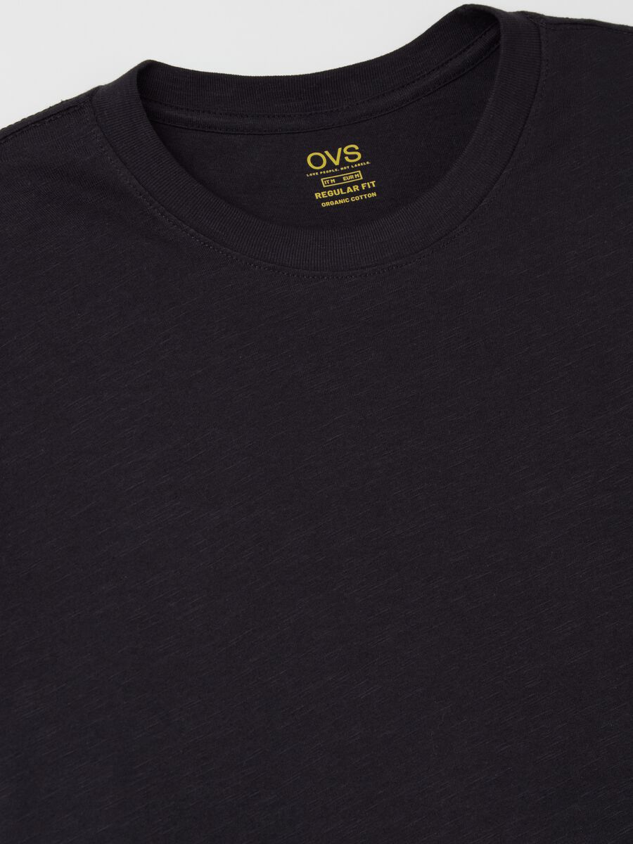 T-shirt in slub cotton with round neck_5