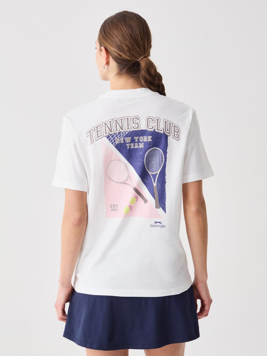 SLAZENGER cotton T-shirt with tennis motif print_3