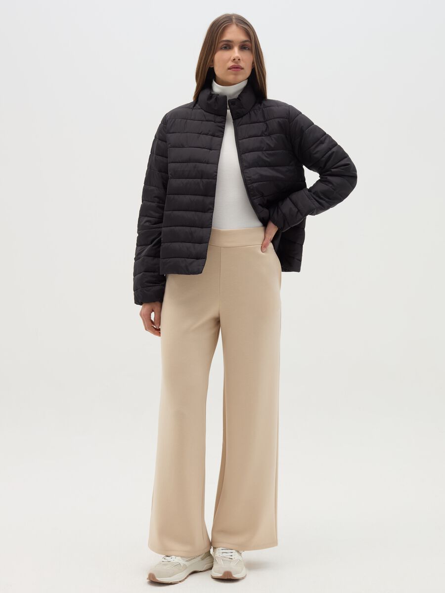 Ultralight short down jacket with high collar_1