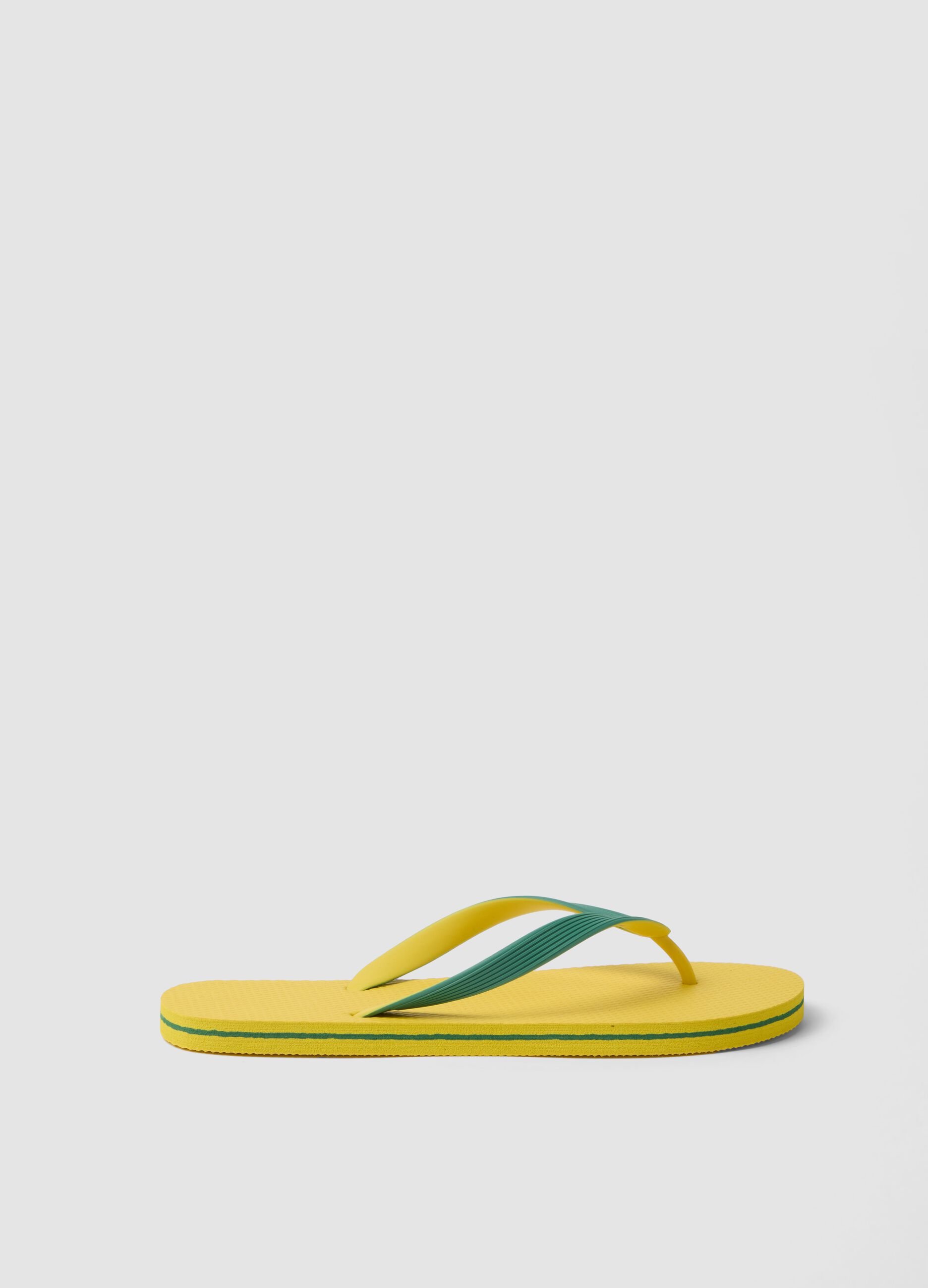Yellow beach flip-flops