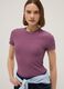Purple fitted short-sleeve stretch cotton T-shirt_0