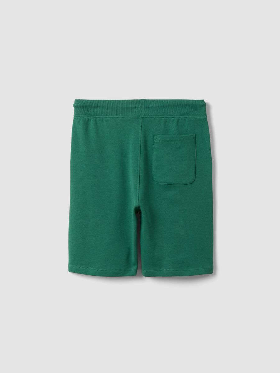 Shorts in puro cotone verde da ragazzo relaxed fit_1
