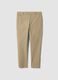 Beige regular-fit stretch cotton trousers_4